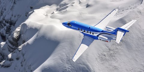 PC 24 over Swiss Alps